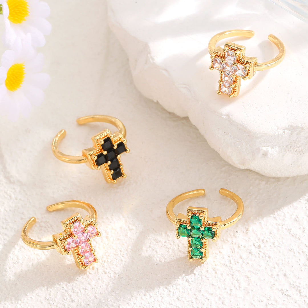 Christianartworkshop Multi-Tone Framed Cross Adjustable Faith Ring: Timeless Emblem of Unshakable Sacred Faith - image 4