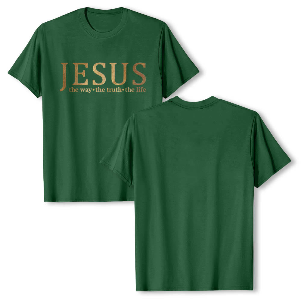 Christianartworkshop Large Vintage Serif JESUS The Way The Truth The Life Dual Font Premium Short Sleeve T-Shirt - image 1