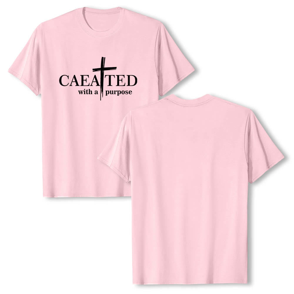 Christianartworkshop Created With A Purpose Brush Stroke Cross Split Main Word Premium Short Sleeve T-Shirt - image 25