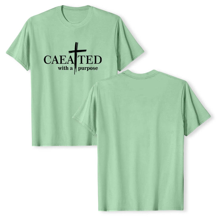 Christianartworkshop Created With A Purpose Brush Stroke Cross Split Main Word Premium Short Sleeve T-Shirt - image 22