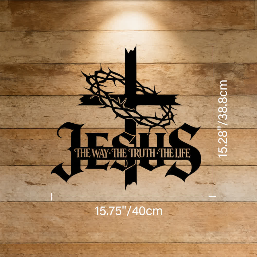 Christianartworkshop Thorn Crown Cross Jesus Scripture Metal Wall Decor: Symbol of Eternal Divine Truth - 15.75''*15.28''*0.04''/40*38.8*0.1cm - image 6