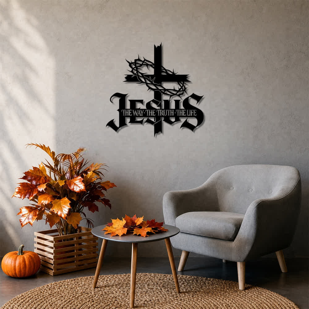 Christianartworkshop Thorn Crown Cross Jesus Scripture Metal Wall Decor: Symbol of Eternal Divine Truth - image 2