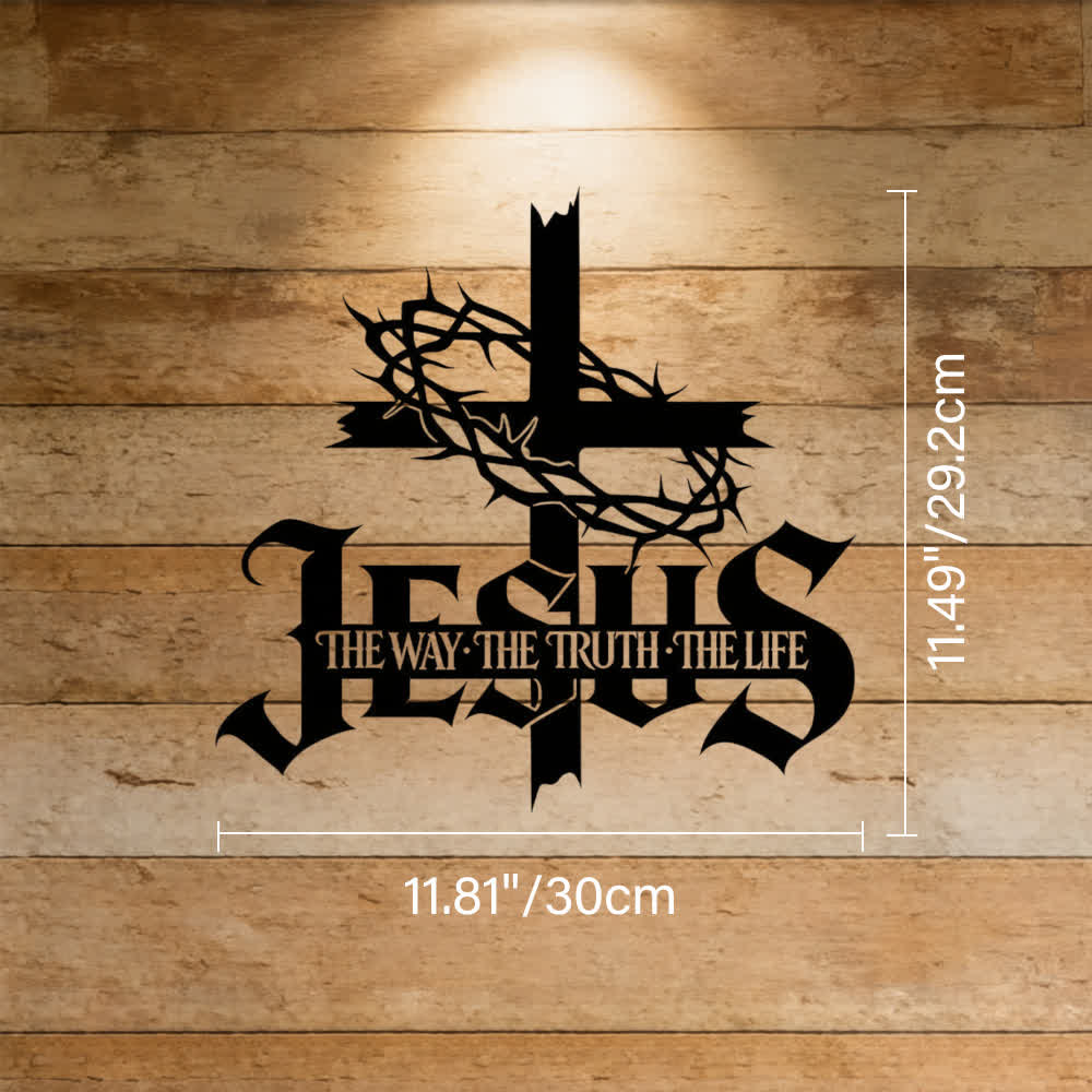 Christianartworkshop Thorn Crown Cross Jesus Scripture Metal Wall Decor: Symbol of Eternal Divine Truth - 11.81''*11.49''*"0.04''/30*29.2*0.1cm - image 5