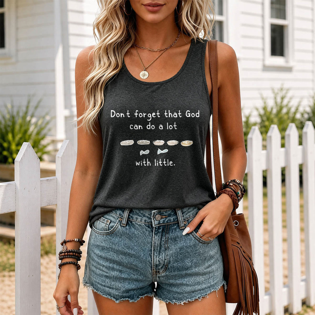 Christianartworkshop Don't Forget That God Can Do A Lot With Little Five Loaves Two Fish Line Sketch Graphic Racerback Tank Top - image 15