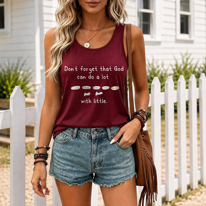 Christianartworkshop Don't Forget That God Can Do A Lot With Little Five Loaves Two Fish Line Sketch Graphic Racerback Tank Top - image 7