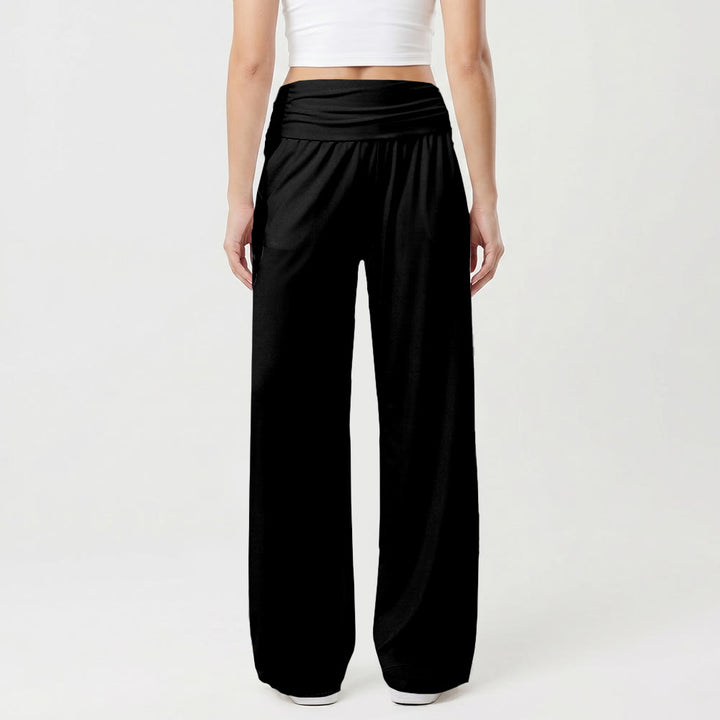 Christianartworkshop All Over Print Vertical Varsity SAINT Letter White Cross Fold Over High Waist Wide Leg Pants - image 5
