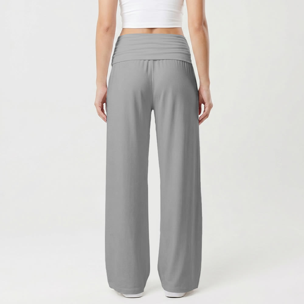 Christianartworkshop All Over Print Vertical Varsity SAINT Letter White Cross Fold Over High Waist Wide Leg Pants - image 11