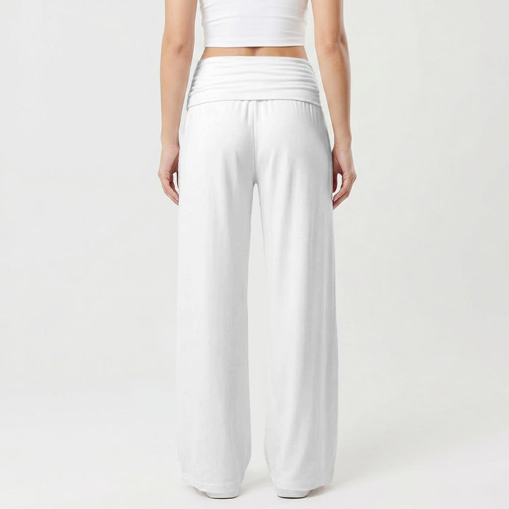 Christianartworkshop Minimal Multi Cross Graphic Front Hip Print Fold Over High Waist Wide Leg Pants - image 2