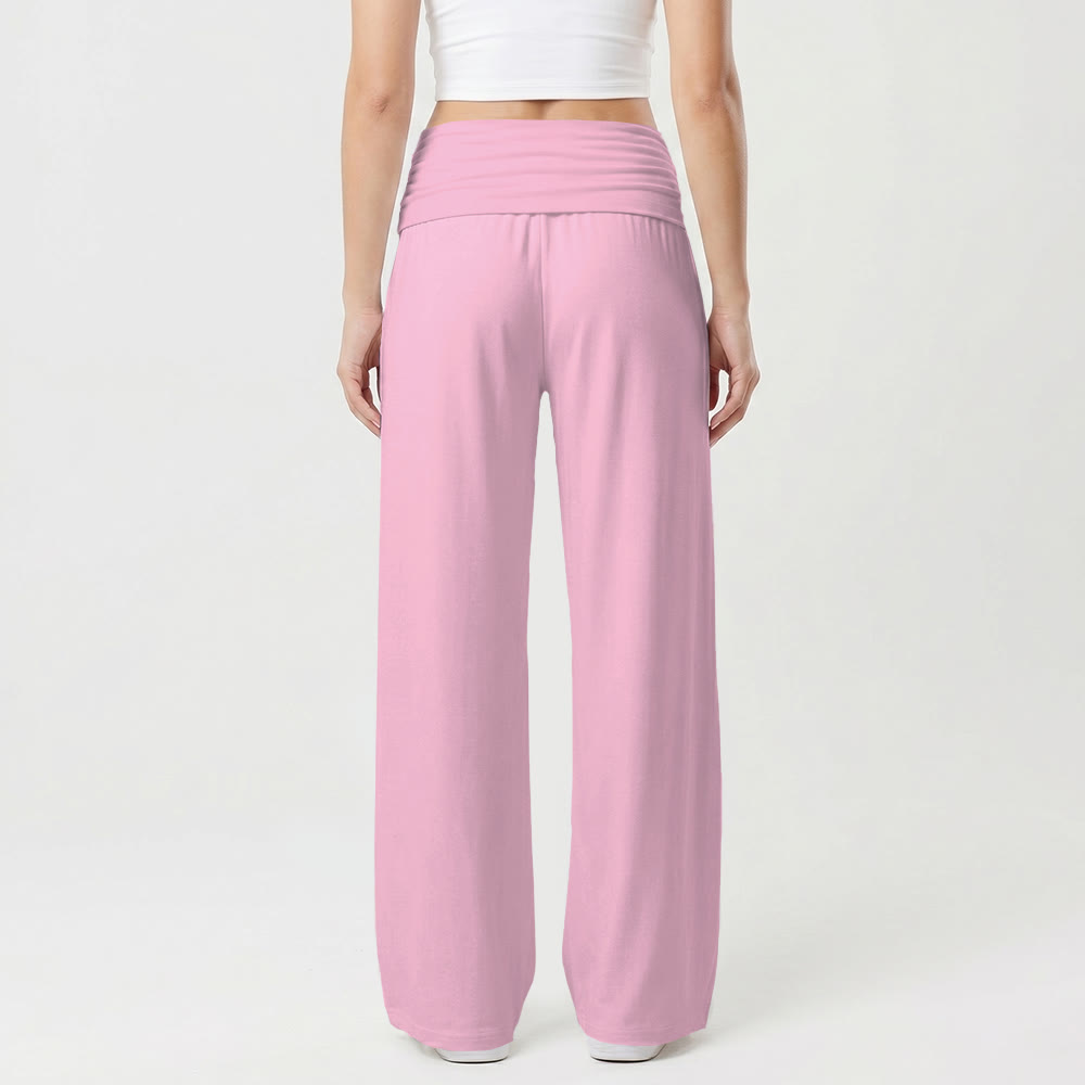 Christianartworkshop Heart Outline Faith Cursive Three Vertical Nail Cross Print Wide Leg Pants - image 5