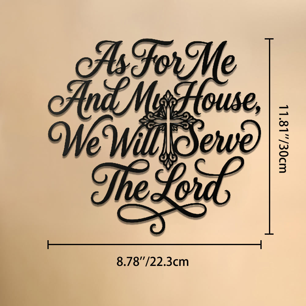 Christianartworkshop Cursive Scripture Cross Family Verse Metal Wall Decor: Timeless Emblem of Sacred Redemptive Grace - 8.78''*11.81''*0.04''/22.3cm*30cm*0.1cm - image 6