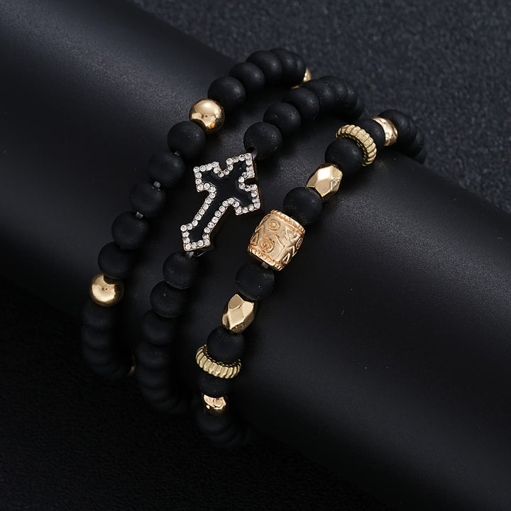 Christianartworkshop Retro Two Tone Bead Contrast Cross Prayer Bracelet: Timeless Emblem of Gentle Heavenly Guardianship - image 4