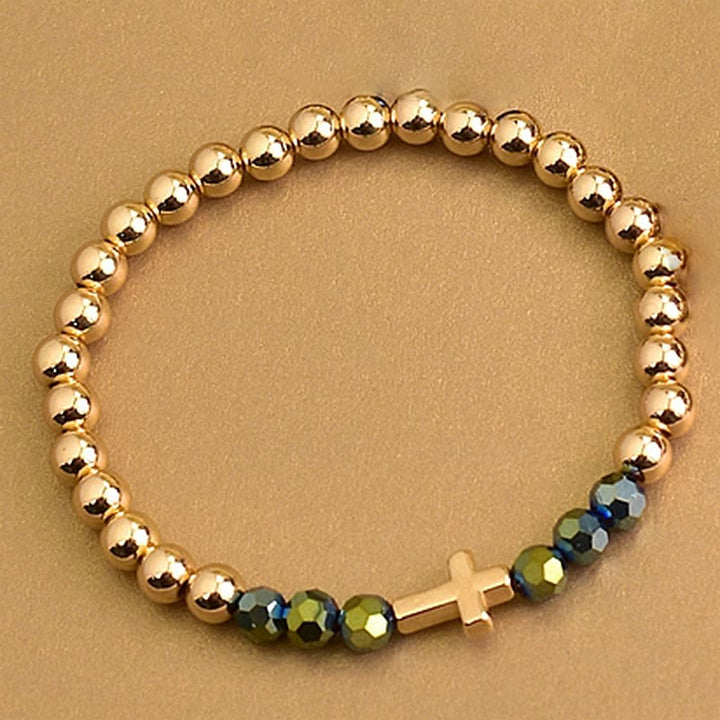 Christianartworkshop Bohemian Style Three Piece Multicolor Bead Mini Cross Bracelet Set: Timeless Emblem of Gentle Heavenly Guardianship - image 6