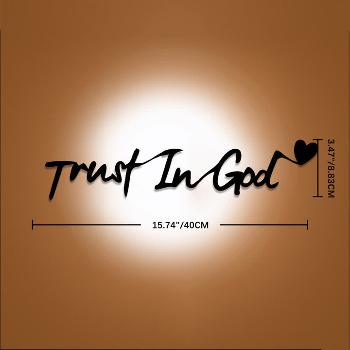Christianartworkshop Cursive Trust In God Heart Accent Metal Wall Decor: Emblem of Steadfast Assuranc - 3.47"*15.74"*0.04''/8.83cm*40cm*0.1cm - image 6
