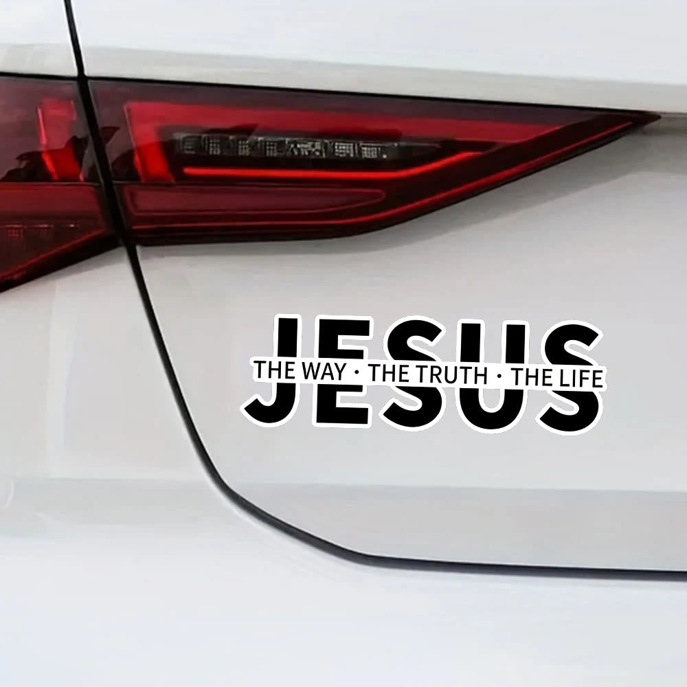 Christianartworkshop Bold Outline JESUS The Way The Truth The Life Letter Car Window Sticker: A Symbol of Abiding Faith & Divine Safeguard - image 5