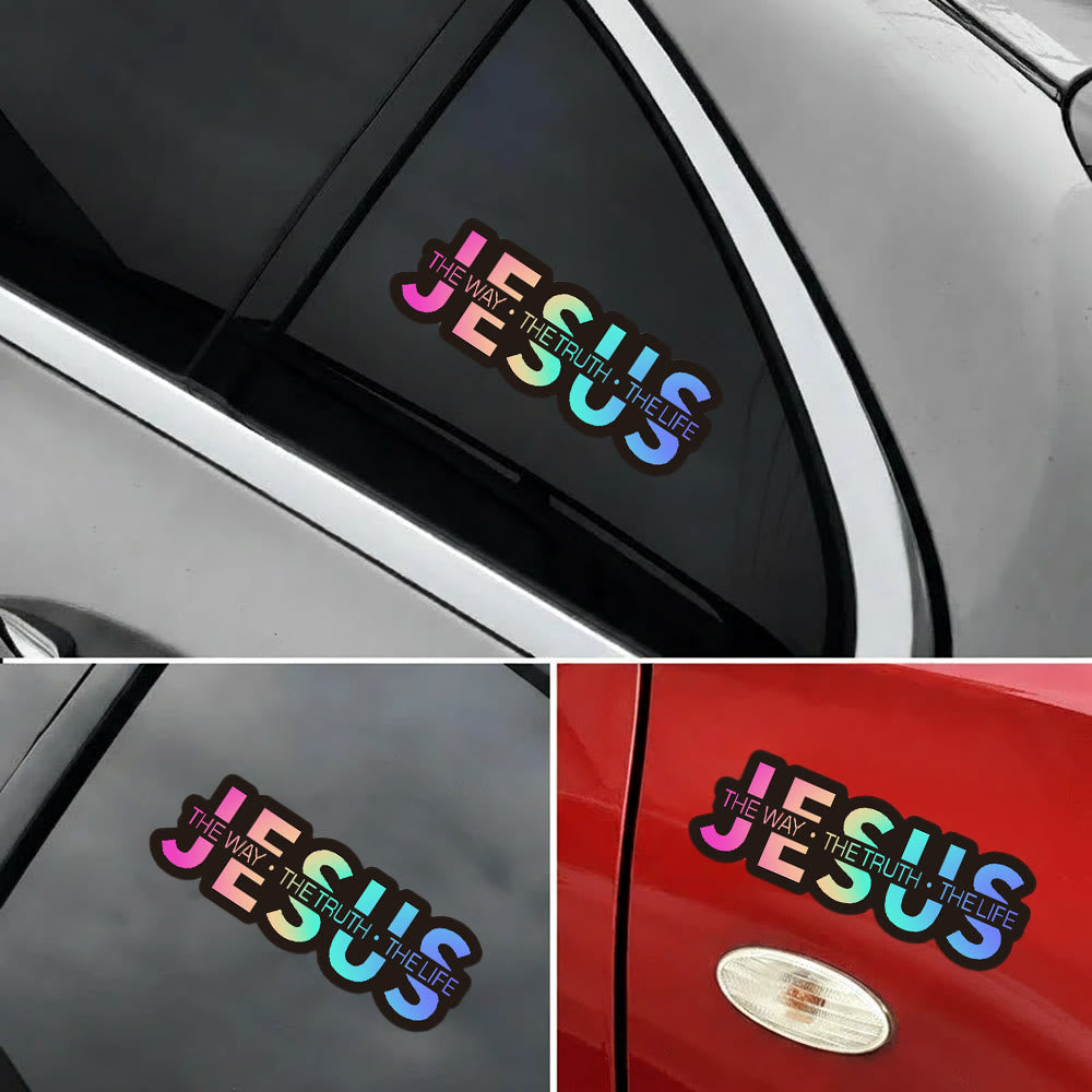 Christianartworkshop Bold Outline JESUS The Way The Truth The Life Letter Car Window Sticker: A Symbol of Abiding Faith & Divine Safeguard - image 7