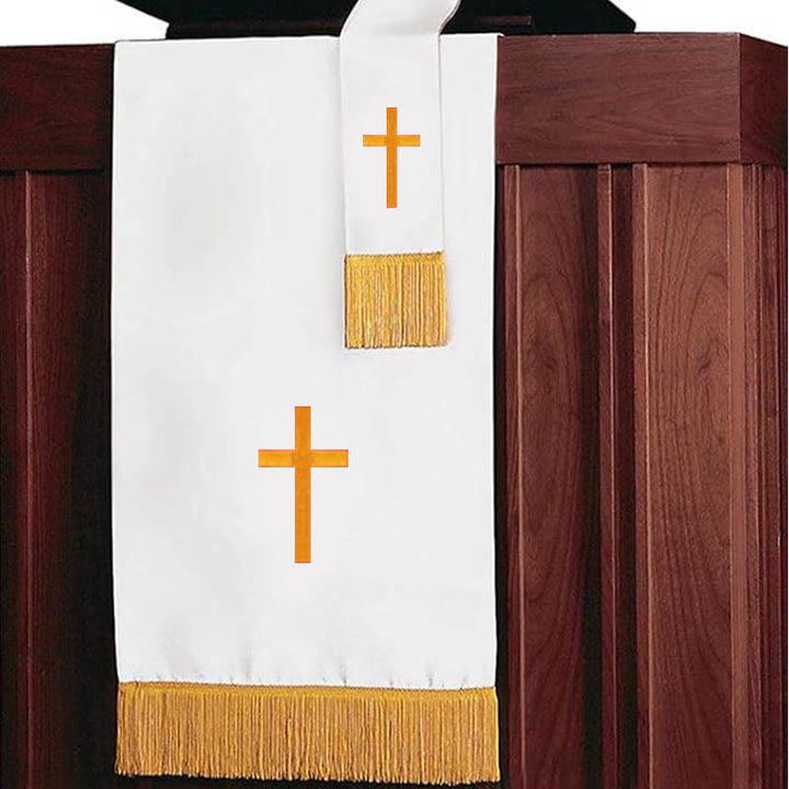 Christianartworkshop Complete Church Parament Set: Table Runner, Lectern Scarf & Bible Marker in Red and White - image 13