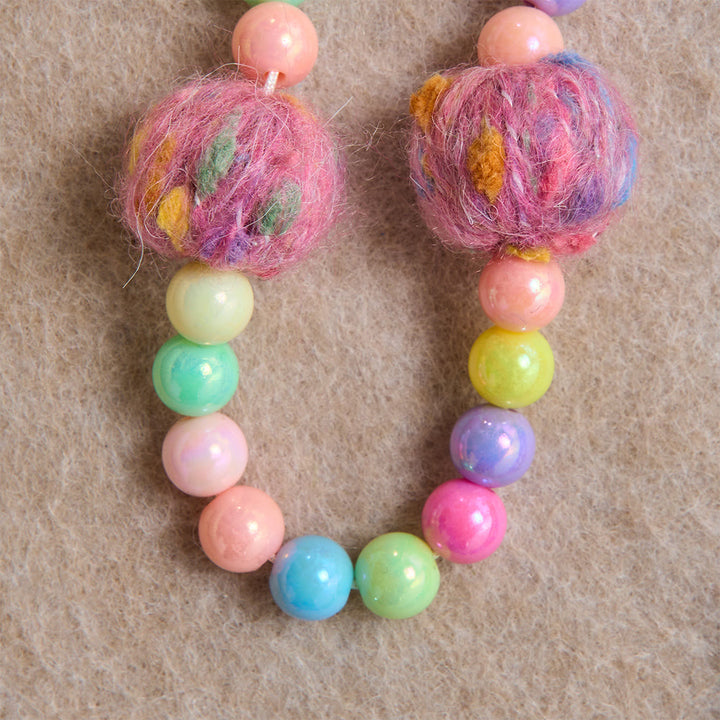 Christianartworkshop Fluffy Pom-Pom Macaron Bead Kids Rosary With Wooden Cross: Emblem of Innocent Heavenly Kindness - image 5