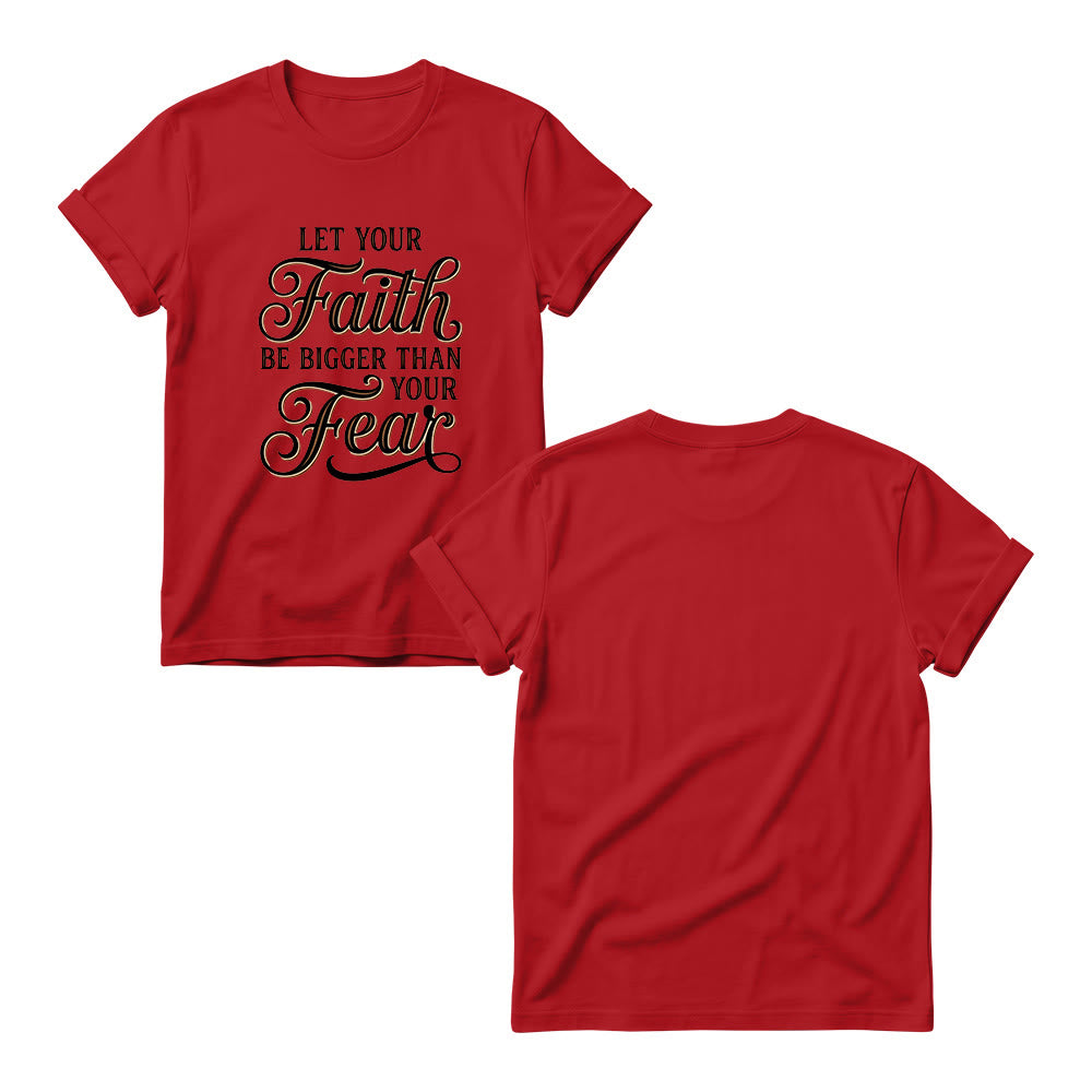 Christianartworkshop Decorative Cursive Key Faith & Fear Word Accent Casual Women’s Crewnecks T-shirt - image 16