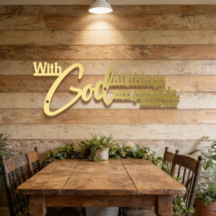 Christianartworkshop Mathew 19:26 Scripture With God All Things Are Possible Metal Wall Decor - image 13