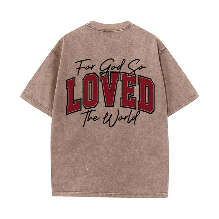 Christianartworkshop Left Chest John 3:16 Varsity Font Back For God So Loved The World Washed T‑Shirt - image 14
