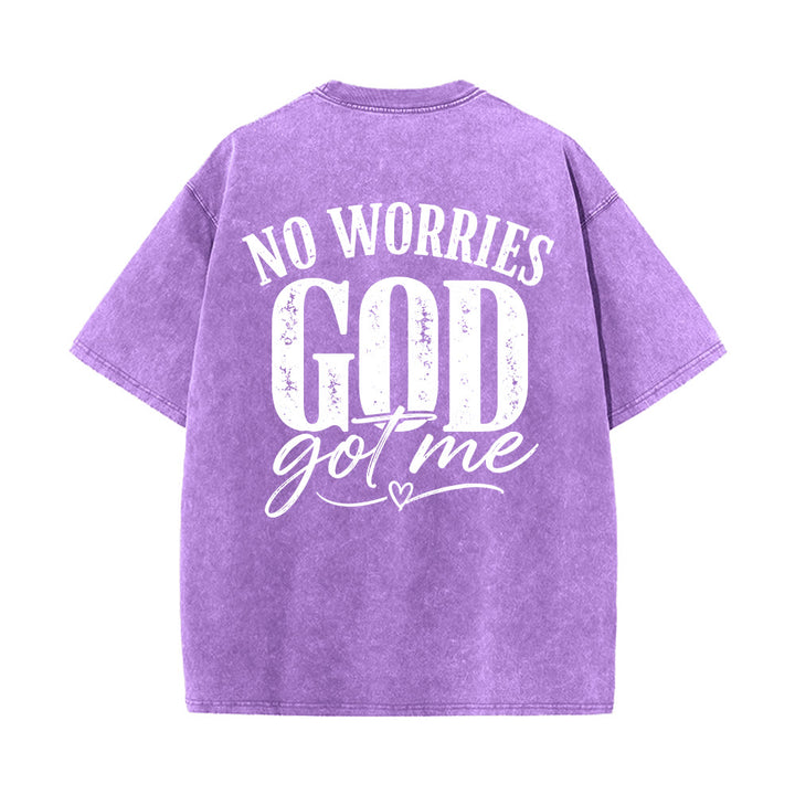 Christianartworkshop Left Chest Unafraid Cross Accent Back No Worries God Got Me Heart Detail Washed T‑Shirt - image 20