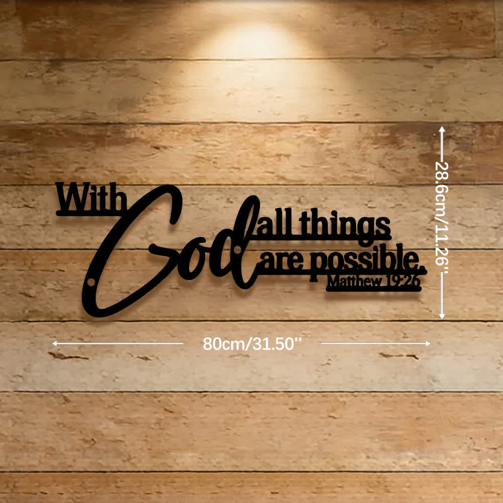 Christianartworkshop Mathew 19:26 Scripture With God All Things Are Possible Metal Wall Decor - image 11