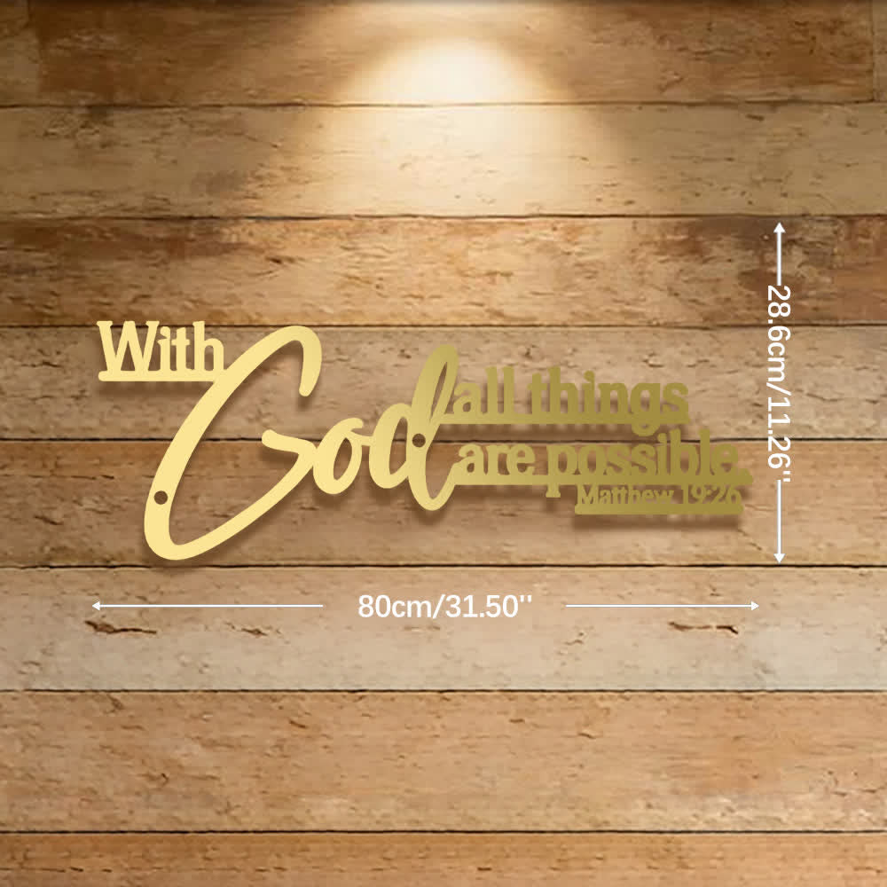 Christianartworkshop Mathew 19:26 Scripture With God All Things Are Possible Metal Wall Decor - image 18