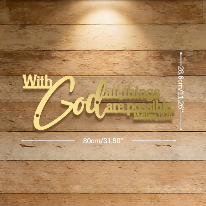 Christianartworkshop Mathew 19:26 Scripture With God All Things Are Possible Metal Wall Decor - image 18