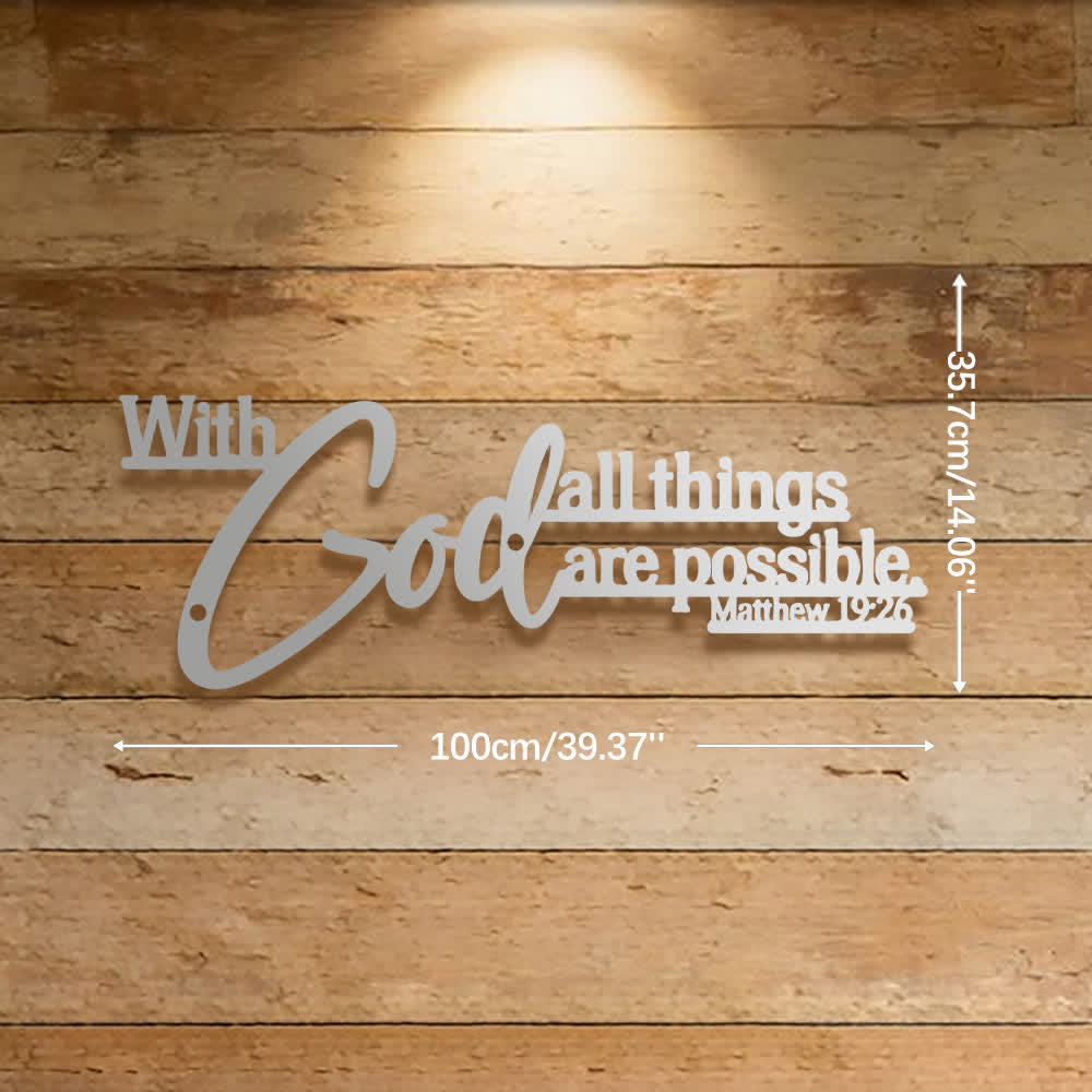 Christianartworkshop Mathew 19:26 Scripture With God All Things Are Possible Metal Wall Decor - image 26