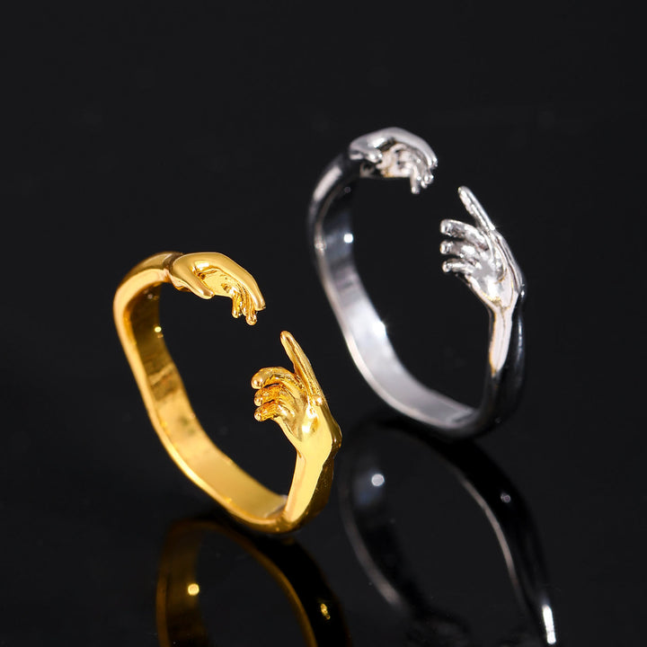 Christianartworkshop Creation of Adam Touching Hands Open Adjustable Faith Ring: Timeless Emblem of Gentle Heavenly Guardianship - image 2