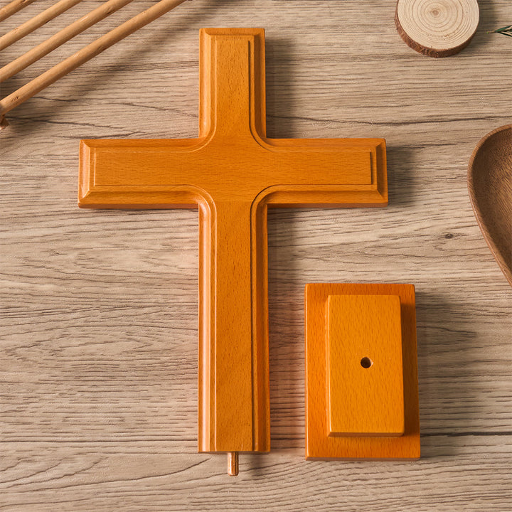 Christianartworkshop Wooden Cross Desktop Ornament with Base: A Subtle Sign of Spiritual Serenity - image 4