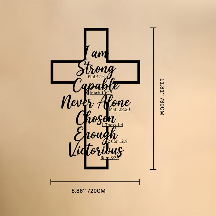 Christianartworkshop Hollow Frame Cross Biblical Affirmation Scripture Metal Wall Decor: Timeless Emblem of Sacred Redemptive Grace - 8.86''*11.81''*0.04''/20cm*30cm*0.1cm - image 6