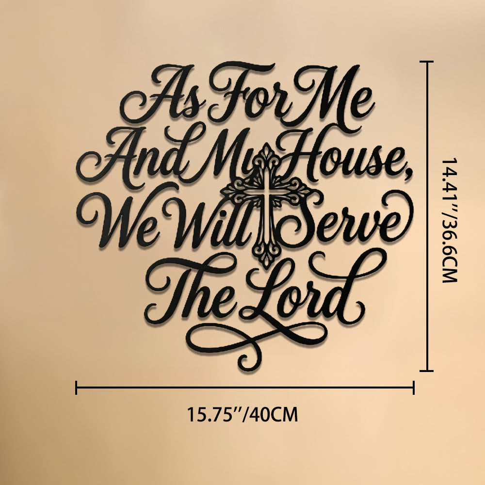Christianartworkshop Cursive Scripture Cross Family Verse Metal Wall Decor: Timeless Emblem of Sacred Redemptive Grace - 15.75''*14.41*0.04''/40*36.6*0.1cm - image 7