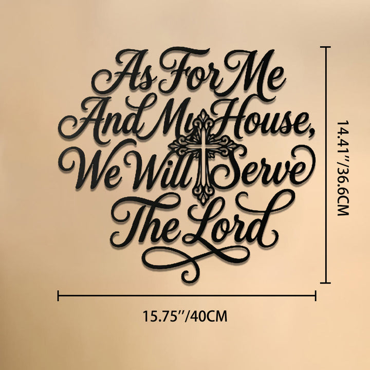 Christianartworkshop Cursive Scripture Cross Family Verse Metal Wall Decor: Timeless Emblem of Sacred Redemptive Grace - 15.75''*14.41*0.04''/40*36.6*0.1cm - image 7
