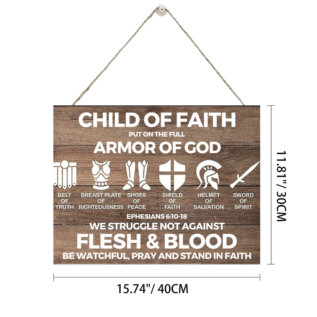 Christianartworkshop Armor of God Ephesians 6:10-18 Rustic Wooden Wall Decor: Emblem of Spiritual Faith Fortitude - 15.75''*11.81''*0.2''/40*30*0.5cm - image 5