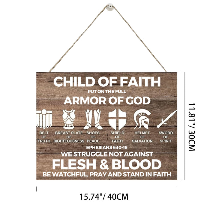Christianartworkshop Armor of God Ephesians 6:10-18 Rustic Wooden Wall Decor: Emblem of Spiritual Faith Fortitude - 15.75''*11.81''*0.2''/40*30*0.5cm - image 5