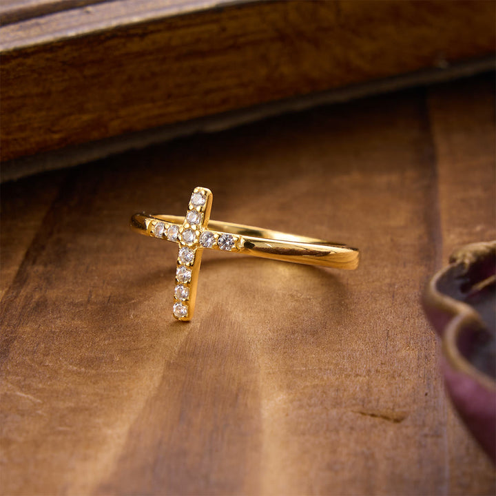 Christianartworkshop 925 Silver Cross & "Trust God" Ring: Symbols of Hope - image 3