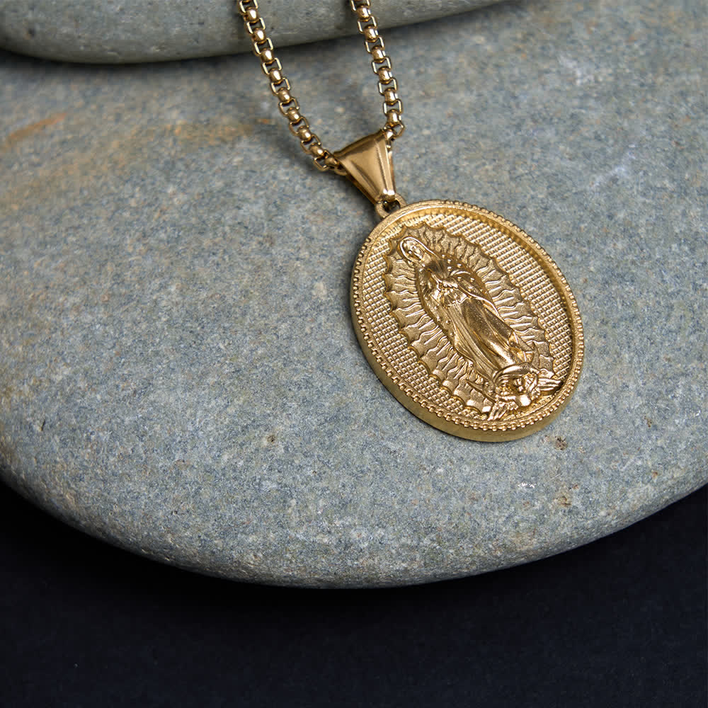 Christianartworkshop Our Lady of Guadalupe Virgin Mary Necklace - Box Chain - Golden - image 9