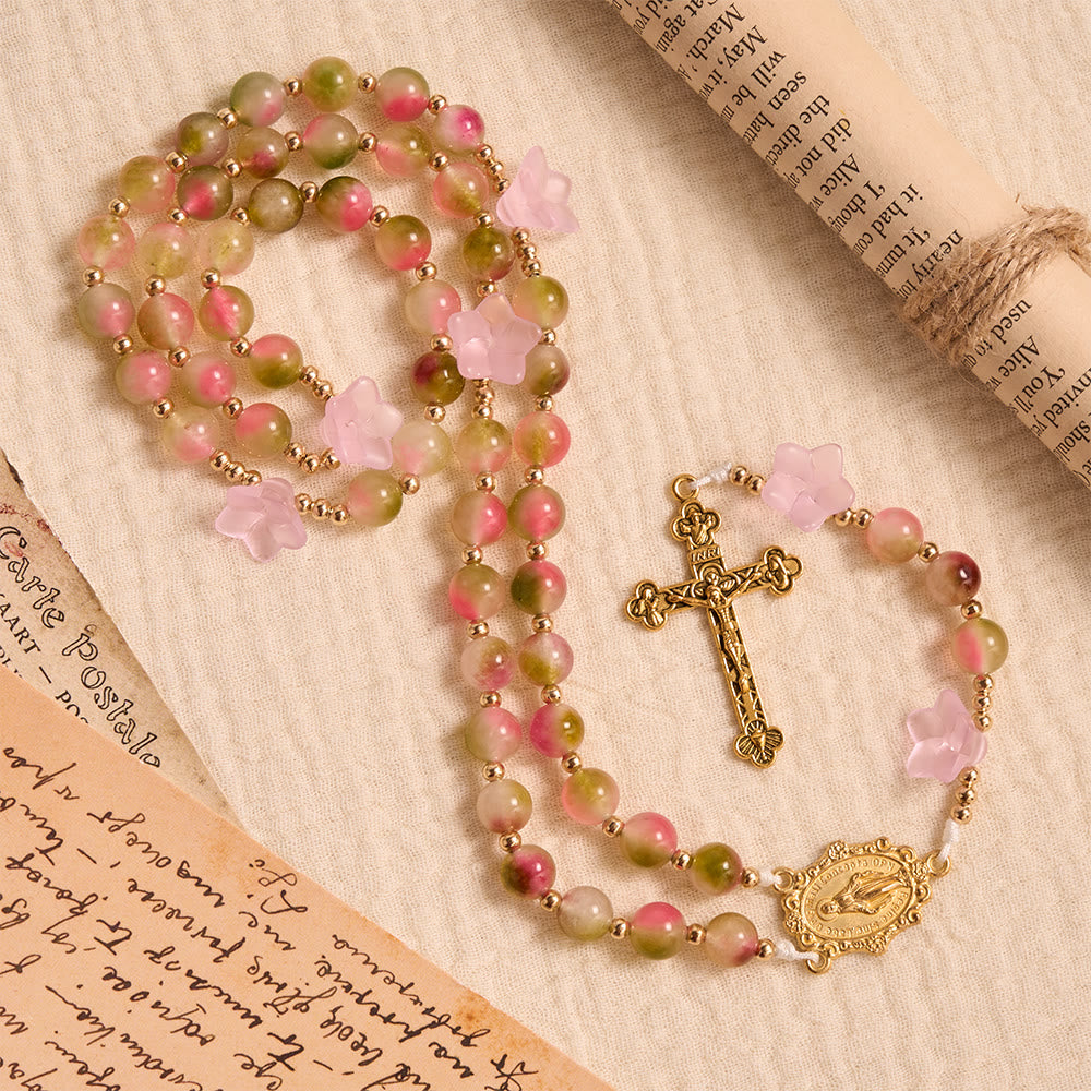 Christianartworkshop Whimsical Matte Morning Glory Gradient Bead Rosary: For Private Daily Meditation - image 3