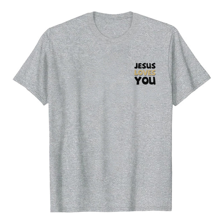 Christianartworkshop Dual-Side Two-Tone Scripture REV.3:20 Letter Print Casual Classic T-Shirt - image 11