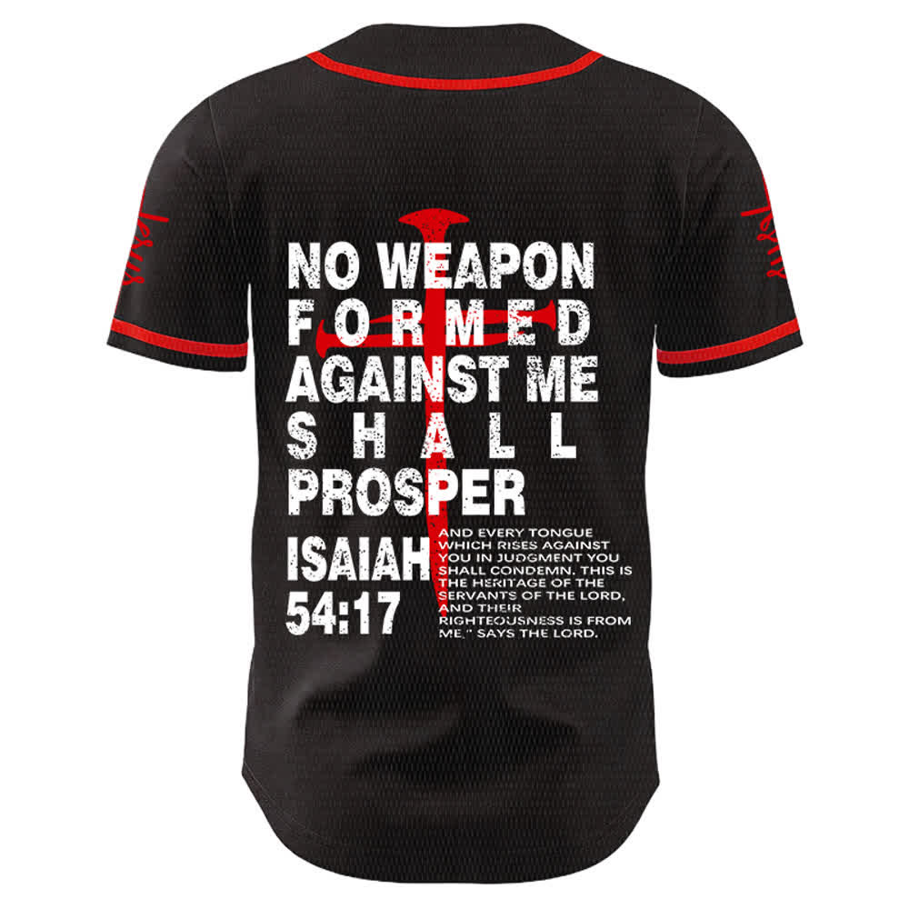 Christianartworkshop No Weapon Formed Against Me Shall Prosper Baseball Jersey - image 4