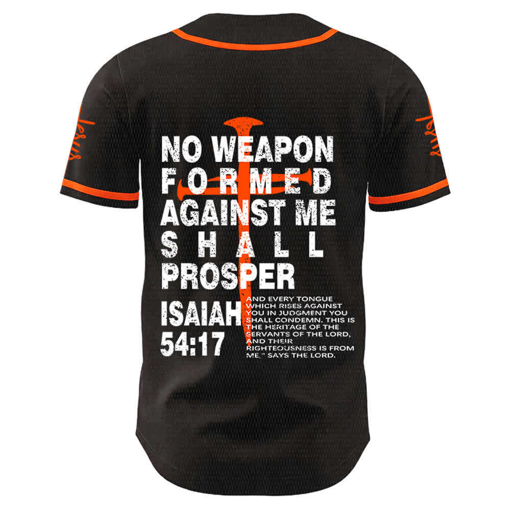 Christianartworkshop No Weapon Formed Against Me Shall Prosper Baseball Jersey - image 10