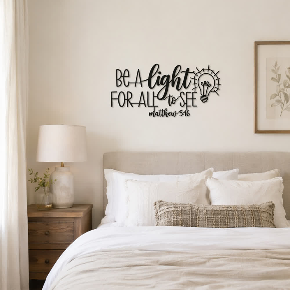 Christianartworkshop Matthew 5:16 Light Bulb Script Metal Wall Decor: Symbol of Divine Illumination - image 2