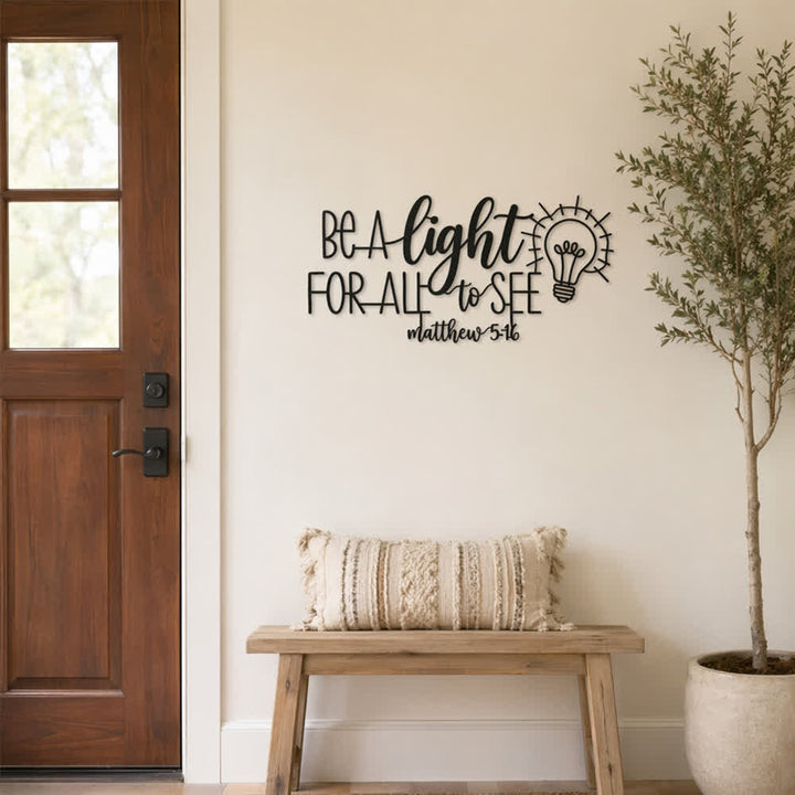 Christianartworkshop Matthew 5:16 Light Bulb Script Metal Wall Decor: Symbol of Divine Illumination - image 3