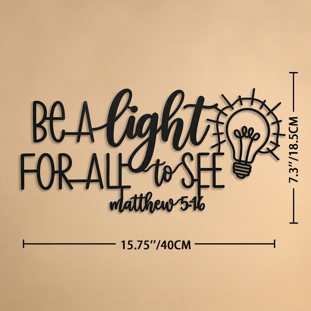 Christianartworkshop Matthew 5:16 Light Bulb Script Metal Wall Decor: Symbol of Divine Illumination - 15.75''*7.3''*0.04''/40*18.5*0.1cm - image 8