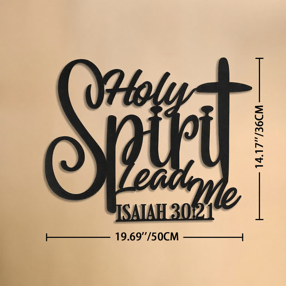 Christianartworkshop Isaiah 30:21 Holy Spirit Lead Me Cross Script Metal Wall Decor: Symbol of Gentle Divine Guidance - 19.69''*14.17''*0.06''/50*36*0.15cm - image 7