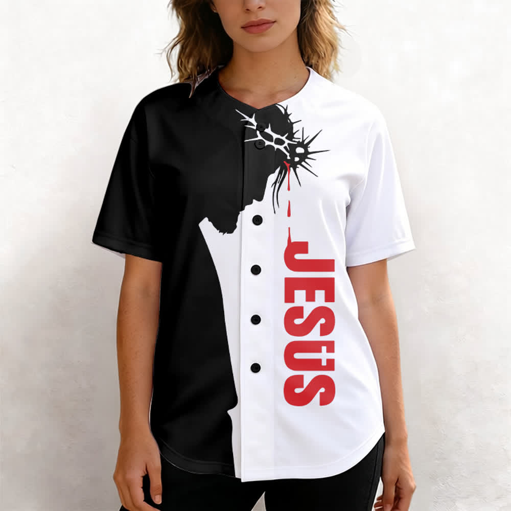 Christianartworkshop Jesus My Everything Split Faith Unisex Baseball Jersey - image 5