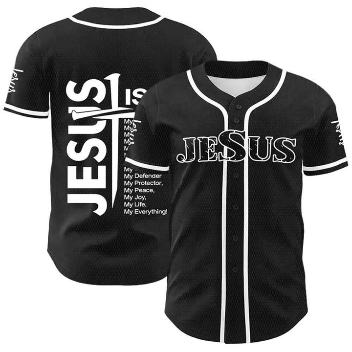 Christianartworkshop Jesus Is My Everything Faith Unisex Baseball Jersey - White - 5XL - image 6