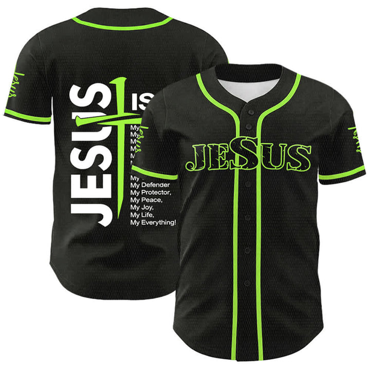 Christianartworkshop Jesus Is My Everything Faith Unisex Baseball Jersey - Green - 5XL - image 18