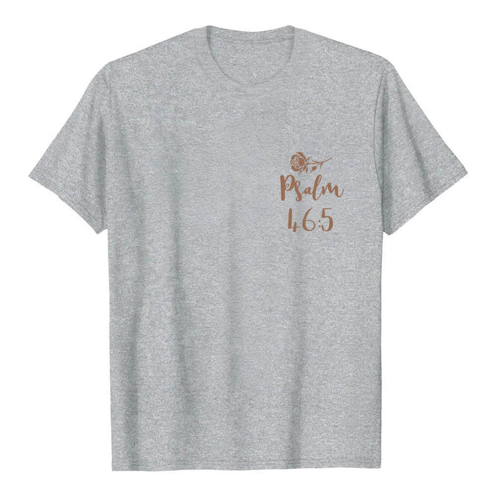 Christianartworkshop Dual-Side God Is Within Her Psalm 46:5 Letter Print Classic T-shirt - image 23
